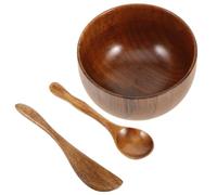 LALADEFIEE Ciotola per Maschera Viso in Legno Cucchiaio e Bastoncino per Mescolare - Set Completo per Trattamenti Facciali Autoprodotti a Casa e Viaggio