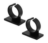 LALADEFIEE Clip per Microfono Doppia 2 Pezzi in Plastica Nera Design Clipon Portatile per Interviste e Discorsi Supporto per Microfono