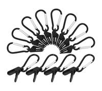 LALADEFIEE Clip per Telone in Plastica Nero 12 Pezzi Resistenti Strappo Accessori Campeggio per Fissaggio Antivento Outdoor