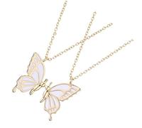 LALADEFIEE Collana dell'Amicizia Farfalla per 2 Ragazze Set di Due Pezzi Regalo Creativo per Compleanno Natale e Amiche Facile da Indossare