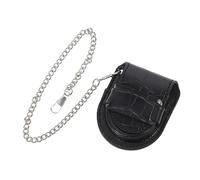 LALADEFIEE Custodia in Pelle Motivo a Venatura di Bambù per Orologio da Taschino Nero, Portatile e Protettiva, per Viaggio e Uso Quotidiano