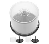 LALADEFIEE Custodia Rigida in Plastica da 3 Pezzi per CD e Dvd, Capacità 50 Dischi, Formato 5,5X3,1", Design a Cupola, per Uso Domestico e Lavorativo