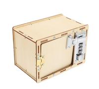 LALADEFIEE DIY Scatola in Legno con Lucchetto Meccanico Gioco Educativo per Rompicapo per Ragazzi e Ragazze Materiale Artigianale per Costruzione Password Box Regalo Creativo e Sicuro