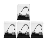 LALADEFIEE Espositore per Orologi da Uomo Trasparente in Plastica Base Nera 74X50X88Mm Set da 4 Pezzi Organizer per Braccialetti e Scatole Portagioielli Custodia Antipolvere per Collezioni