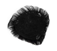 LALADEFIEE Extension Chioma Veri per Uomo Clip, Toppper Nero Comodo e Resistente, Accessorio Moda per Cosplay e Fancy Dress