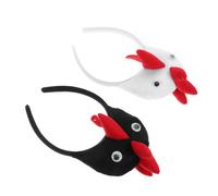 LALADEFIEE Fascia per Chioma a Forma di Testa di Pollo 3d Resistente, Cerchietto Divertente per Feste a Tema Giungla e Animali Selvatici, Set da 2 Pezzi per Eventi e Cosplay