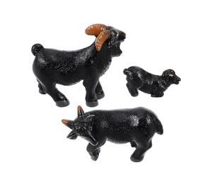 LALADEFIEE Figurine Miniature di Pecore Nere e Design Unico Dettagli Realistici 3pezzi in Resina per Decorazioni Versatili in Paesaggi e Spazi