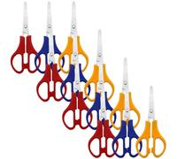 LALADEFIEE Forbici e Scala 12 Pezzi in Acciaio Inox e Plastica con Punta Arrotondata Sicure e Facili da Usare Colore Casuale per Studenti per Artigianato e Scuola