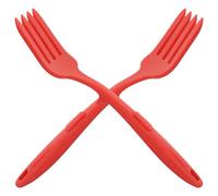 LALADEFIEE Forchette da Cucina in Silicone 2 Pezzi Impugnatura Ergonomica e Curva Raffinata, Resistenti al Calore, per Cucinare e Servire Pasta