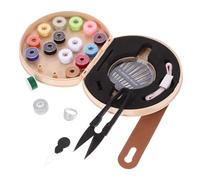 LALADEFIEE Kit da Cucito da Viaggio, Scatola Portatile in ABS Beige per Aghi e Clip, Organizer per Accessori Stitch, per Amici Che Amano Il Cucito e la Borsa