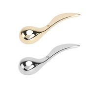 LALADEFIEE Massaggiatore Viso e Mini Cucchiai per Trucco in Lega di Zinco, Set da 2 Pezzi, Design Curvo Monoblocco, Portatile per Crema Contorno Occhi e Maschere Colore Casuale Stile Casuale