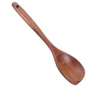 LALADEFIEE Mestolo in Legno di Teak per Zuppa con Manico Lungo Ergonomico Cucchiaio da Cucina Leggero e Resistente per Porridge e Cottura Prolungata
