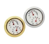 LALADEFIEE Mini Igrometro Termometro Rotondo Per Custodia Chitarra 2 Pezzi Set in Metallo Resistente Misuratore Umidità Interna Strumenti Musicali Accessori Per Cura Chitarra Portatile