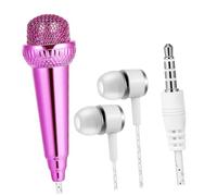 LALADEFIEE Mini Microfono Piccolo Per Registrazione Canto Microfono Portatile Compatibile Telefono Tablet Computer