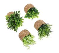 LALADEFIEE Mini Piante in Vaso per Casa delle Bambole Set da 4 Bonsai Artificiali in Miniatura Decorazioni Vegetali Simulate per Arredamento Paesaggi in Miniatura