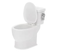 LALADEFIEE Mini Toilette per Casa delle Bambole in Ceramica Bianca Sciacquone, Mini Wc Realistico Decorativo per Mobili da Bagno in Miniatura, Gioco di Finzione per Accessori Casa Bambole