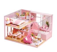 LALADEFIEE Miniatura Casa da Costruire DIY in Legno Gioco Creativo Piccola Casa per Famiglie Kit Manuale Sicuro e Durevole per Divertimento e Decorazione