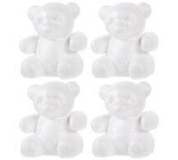LALADEFIEE Modelli Orsetto e Regali Originali 4 Pezzi in Schiuma Bianca Fai da Te per Progetti Creativi e Decorazioni Natalizie