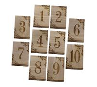 LALADEFIEE Numeri da Tavolo Rustici in Legno 10 Pezzi Leggeri per Identificazione Tavoli Matrimonio Ricevimento Decorazione Elegante Vintage