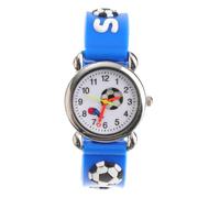 LALADEFIEE Orologio da Polso con Design Cartoon Calcio e Fischietto Cinturino in Gomma Blu Leggero e Durevole per Ragazzi e Ragazze