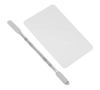 LALADEFIEE Palette Cosmetica in Acciaio Inossidabile Quadrata con Anello per Dita e Spatola Strumento per Mescolare Fondotinta Art Accessorio Cosmetico Multiuso per Donne e Truccatori