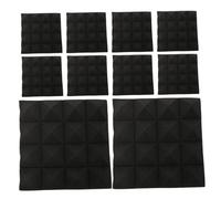 LALADEFIEE Pannelli Fonoassorbenti Piramidali Autoadesivi 5 CM Set 10 Pezzi Pannelli Acustici per Insonorizzazione Pareti Tappetini Isolanti Fonoassorbenti per Studio e Uso Domestico
