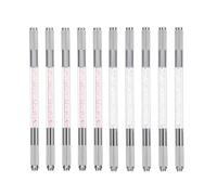 LALADEFIEE Penna per Microblading per Sopracciglia a Doppia Estremità, Set da 10 Pezzi Bianco e Rosa Strass, Strumento per Tatuaggi Sopracciglia Naturale, Adatta a Principianti ed Esperti