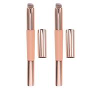 LALADEFIEE Pennello per Labbra a Doppia Estremità in Silicone con Cappuccio Protettivo Applicatore Correttore e Pennello per Trucco Portatile Set 2 Pezzi per Rossetto Nail Art e Uso
