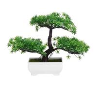 LALADEFIEE Pianta Artificiale Bonsai Simulata in Vaso Verde Texture Vivida, Materiale Plastica e Resina Resistente, Decorazione per Davanzale e Comunità
