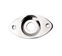 LALADEFIEE Piastra Jack Per Chitarra in Metallo Con Nichelatura Piastra Presa Jack Dentata Per Chitarra Elettrica e Basso Inclusa Con Viti Di Montaggio Per Installazione Facile