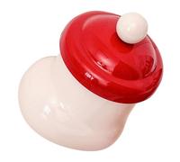 LALADEFIEE Piccolo Cestino della Spazzatura con Ventosa da Parete, Mini Contenitore con Coperchio Beige per Bagno e Cucina, Porta Rifiuti da Tavolo Compatto per Pannolini e Compost,