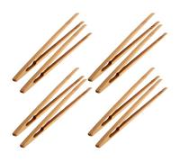 LALADEFIEE Pinze da Cucina in Bambù Antiscivolo 8 Pezzi Pinze per Alimenti Caldi e Buffet Utensili Riutilizzabili per Barbecue Arrosti Pane e Insalate Adatte a Uso Domestico e Catering