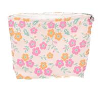 LALADEFIEE Pochette Porta Trucchi da Viaggio per Donna Motivo Floreale in Tessuto e Canvas, Compatta e Resistente, per Scuola e Viaggi Quotidiani