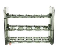 LALADEFIEE Porta Uova in Plastico Verde Tre Strati con Capacità Grande per Cucina e Frigo Design Salvaspazio e Accesso Facilitato