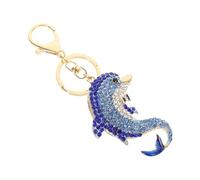 LALADEFIEE Portachiavi Pendente per Borsa Elegante e Decorazione Semplice a Forma di Delfino Strass Blu come Regalo per Amici e Famiglia per Amici e Famiglia