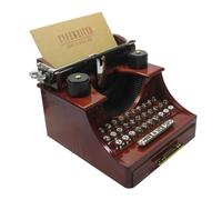 LALADEFIEE Portagioie a Forma di Macchina da Scrivere in Plastica Marrone Scatola Musicale retrò Decorativa Carillon per Arredamento Casa e Ufficio