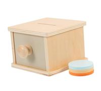 LALADEFIEE Scatola in Legno per Monete Colorate Gioco Educativo per Coordinazione Mano-occhio Sviluppo Abilità Motorie e Controllo Fino Sicura e Liscia per Anni