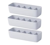 LALADEFIEE Scatola Organizer 5 Scomparti, 3 Pezzi, Pp Impilabile | Mutande e Cravatte, Uso in Cassetto o Cassettiera, Leggero, Classificato, Facile da Spostare