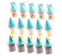 LALADEFIEE Set 15 Pezzi Mini Case Sull’Albero in Resina Artigianale Decorazione Casa e Giardino, Ornamenti Micro-paesaggistici Resistenti per Addobbi Natalizi, Scrivania e Decorazioni Esterne