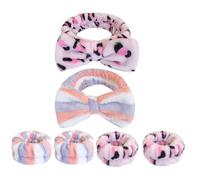 LALADEFIEE Set 2 Fasce per Chioma e Polsini Fiocco Assorbente Ipoallergenico per Pulizia Viso e Skincare Donna Adatto per Trucco e Doccia