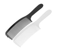 LALADEFIEE Set 2 Pettini da Barbiere Curvi Parte Superiore Piatta, Pettini per Taglio Chioma e Sfumature, Pettine Districante a Denti Larghi in Plastica Resistente per Uso Professionale