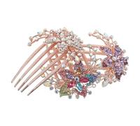 LALADEFIEE Set 3 Pettini per Chioma da Donna Strass Colorati Fermagli Laterali Decorativi per Sposa e Ragazze Accessori Leggeri per Acconciature Festa e Uso Quotidiano