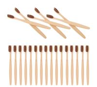 LALADEFIEE Set 30 Pezzi Spazzolini da Denti in Bambù per Adulti Manico in Legno Naturale Setole Extra Morbide Spazzolino da Viaggio Compatto per Hotel e Uso Quotidiano