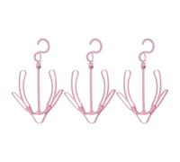LALADEFIEE Set 3pezzi Ganci Appendiscarpe in Plastico Colore Assortito, Design Doppio Gancio Salvaspazio per Sandali e Ciabatte, per Asciugatura su Asta Abiti Colore Casuale