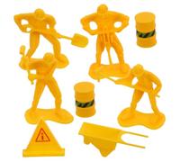 LALADEFIEE Set 8 Pezzi Miniature Operai Edili in Plastica, Figure Lavoratori Da Costruzione Per Decorazioni Torta Compleanno Ragazzo Ragazza, Scena Cantiere, Oggetti Di Scena Festa Tema Lavoro