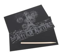 LALADEFIEE Set Carta da Grattare Città Notte per Lavoretti Creativi Fai da Te Penna Attività Educativa e Decorativa per