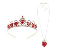 LALADEFIEE Set Corona da Sposa e Collana a Cuore Strass Copricapo per Matrimonio e Festa di Compleanno Donna Adulta Tiara Leggera in Lega Resistente per Ballo di Fine Anno e Concorso di