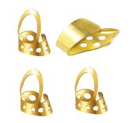 LALADEFIEE Set Da 4 Plettri Regolabili in Acciaio Inox Per Pollice e Dito, Plettro in Metallo Liscio Per Banjo, Ukulele e Chitarra Acustica, Accessori Musicali Design Traspirante Adatti Per Musicisti