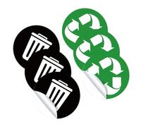 LALADEFIEE Set da 6 Fogli di Etichette Adesive per Raccolta Differenziata, Resistenti All’acqua e All’usura, in Pvc, per Riciclo dei Rifiuti Domestici