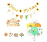 LALADEFIEE Set Decorativo Girasole per Feste Compleanno Palloncini Colorati Striscioni di Carta e Bandiera Appesa per Decorazioni Casa e Tavoli di Party